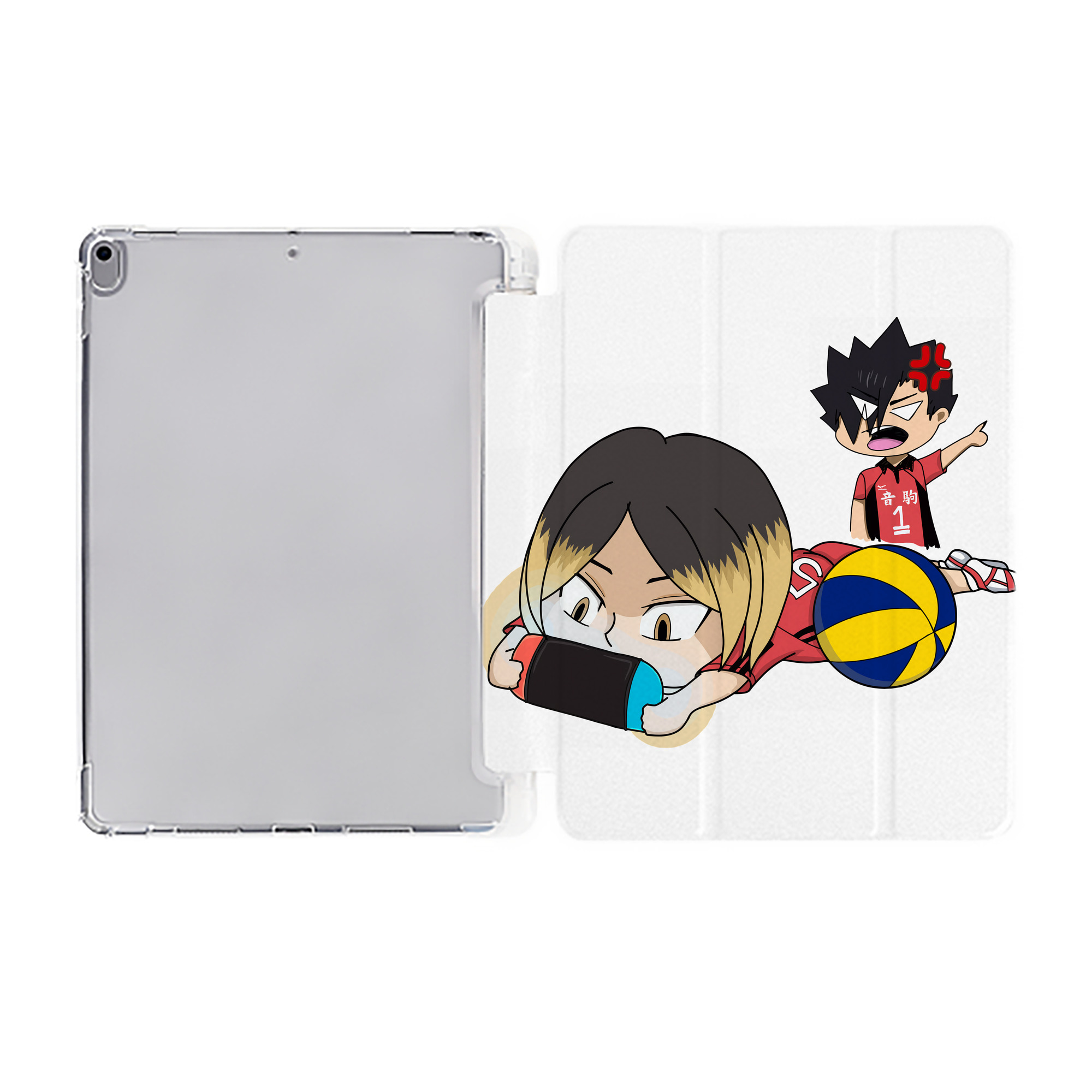 （画像用） ハイキュー!! Haikyu!! IPad ケース ペン収納付き 三つ折りスタンド PUレザー×シリコン 対応機種9.5/10.5/10.9インチ